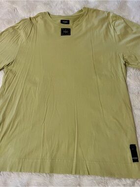 Fendi Men’s Pale Olive Green Short Sleeve Crew T-Shirt